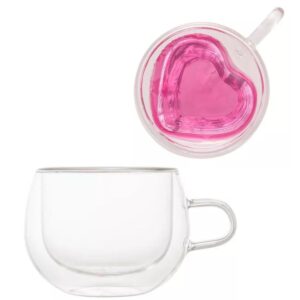 Xícara para Chá Dupla Parede de Vidro Borossilicato 240ml 2un Lyor