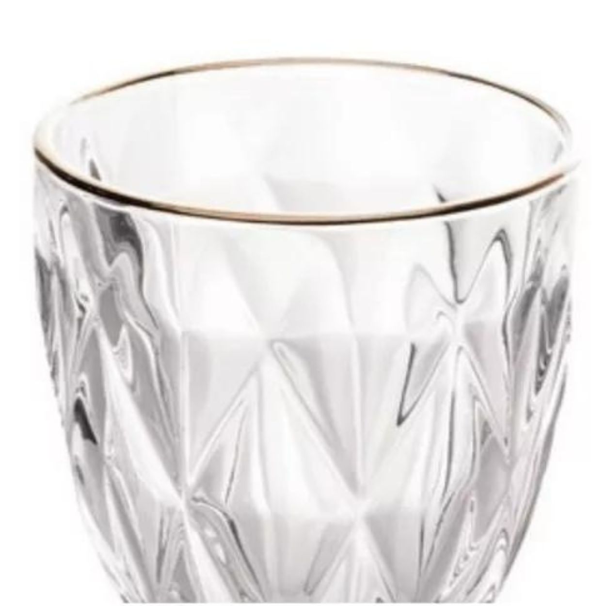 Jogo Taças Transparentes Diamond 325ml 6un com Fio de Ouro - Image 6