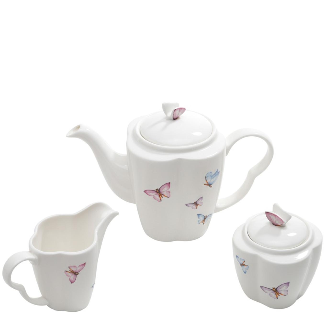 Jogo para Lanche Borboletas Porcelana Branca 16pç Wolff - Image 5