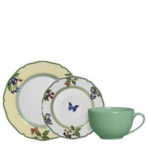 Xícara para Chá e Prato Sobremesa 18pc Fruit Cerâmica Alleanza