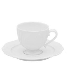 Jogo Xícaras para Chá 200ml Soleil White 6un  Porcelana Oxford