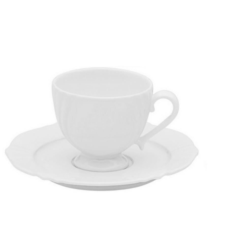 Jogo Xícaras para Chá 200ml Soleil White 6un Porcelana Oxford