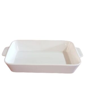 Travessa e Assadeira Refratárias Porcelana Branca com Alça 34x20,5x5cm Basic