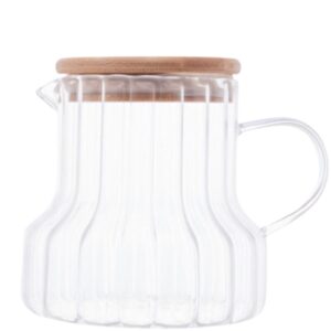 Jarra de Vidro Classic 500ml  12x11cm com Tampa Madeira