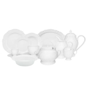 Baixela Serviço Jantar Soleil White 50pç Porcelana Oxford