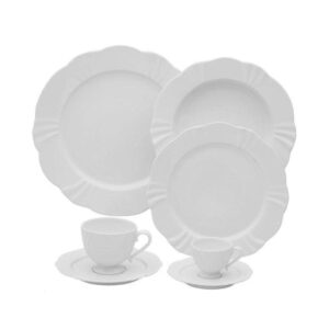 Aparelho de Jantar, Cha Café 42pç Soleil White Porcelana Oxford