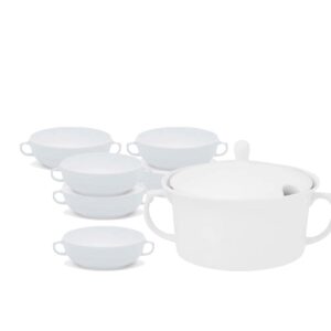 Jogo Sopeira com Bowls Porcelana 7pç Oxford