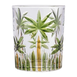 Jogo Copo Baixo Cristal Palm Tree Handpaint 340ml 6un Wolff