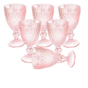Jogo Taças Bico Abacaxi 320ml 6un Quartzo Rosa