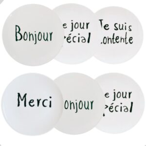 Prato de Sobremesa Tea Minimalista 20cm 6un Porcelana Branca