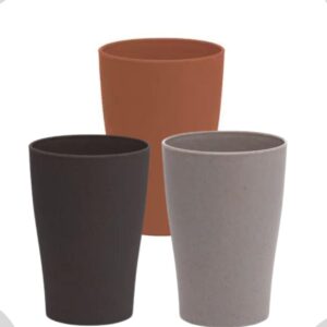 Copo em Fibras de Pinho 27cm  300ml 3 cores 6un Wolff