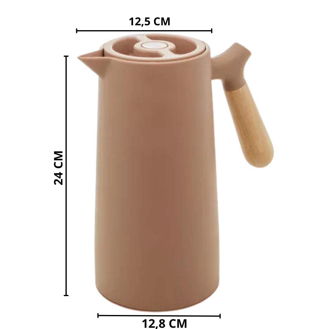 Garrafa Térmica Nordica Nude com Ampola e Cabo Madeira 1lt. Wolff - Image 2