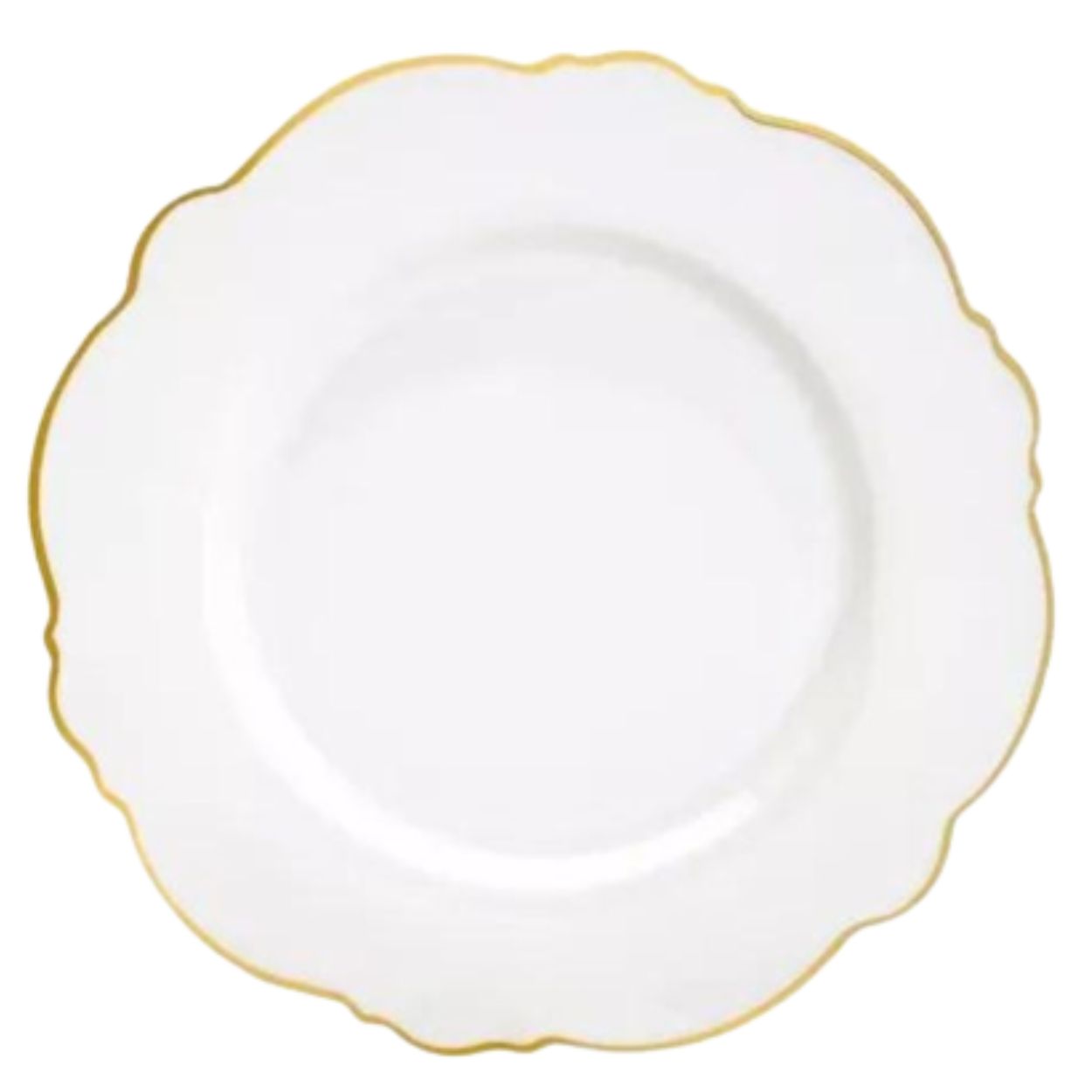 Jogo Pratos Rasos Maldivas Branco com Fio Dourado 6un Porcelana Wolff