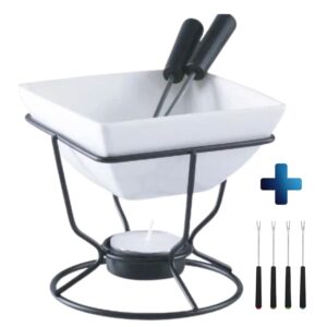 Rechaud para Fondue Bruges Cerâmica  Chocolate e Queijo com 9pç