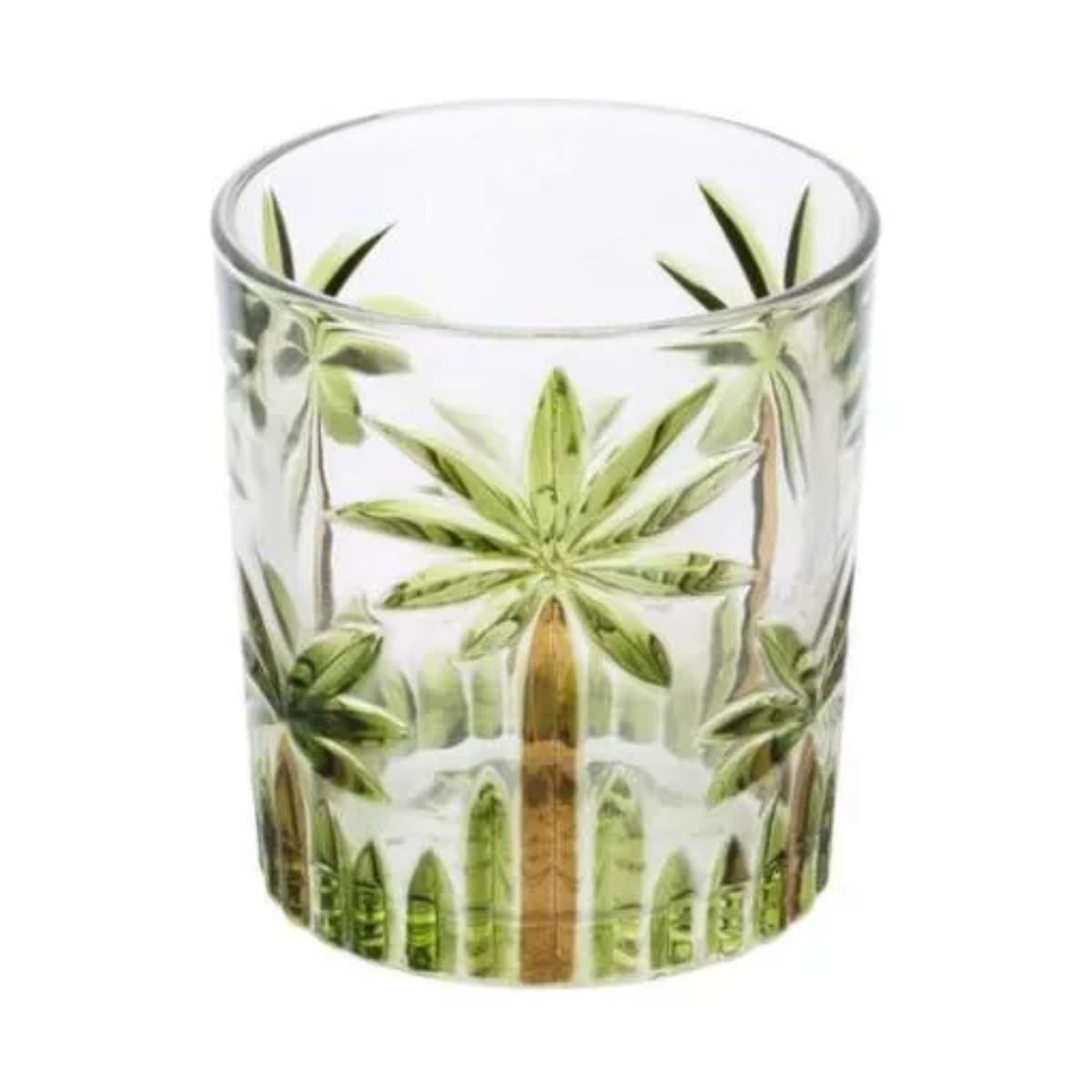 Jogo Copo Baixo Cristal Palm Tree Handpaint 340ml 6un Wolff - Image 2