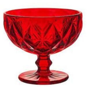 Jogo Taças Sobremesa Diamond Vermelha Mimo Style