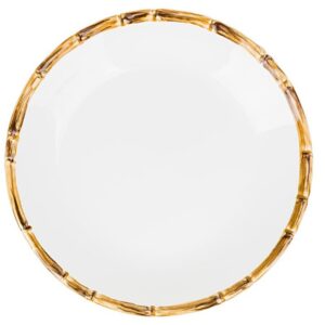 Jogo Pratos Rasos Melamina Branca Linha Bambu 27cm 6un Bon Gourmet