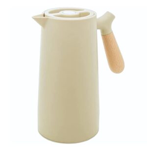 Garrafa Térmica Nordic Bege Cabo Madeira 1 lt. Wolff