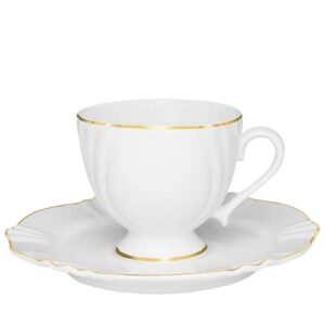 Jogo Xícaras para Chá 200ml 6un Soleil Vitoria Fio de Ouro Oxford