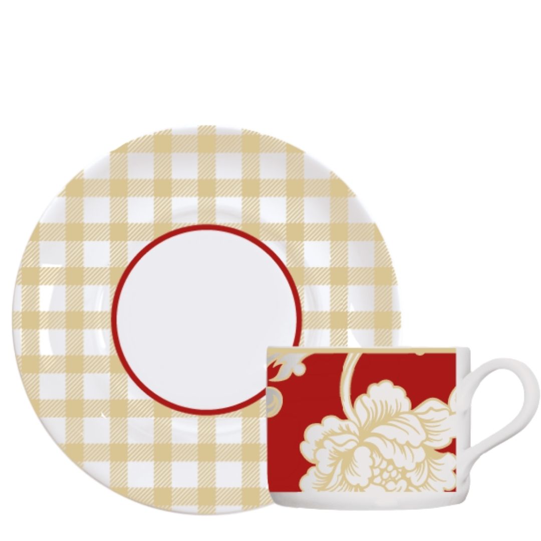 Aparelho de Jantar 24pç Versa Natal Clássico Vermelho Porcelana Germer - Image 4
