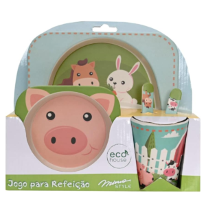 Jogo para Refeição Infantil Eco-friendly Safari Mimo Style  Colorido