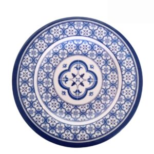 Jogo Pratos Sobremesa Melamina Linha Azulejo  22cm 6un Salik