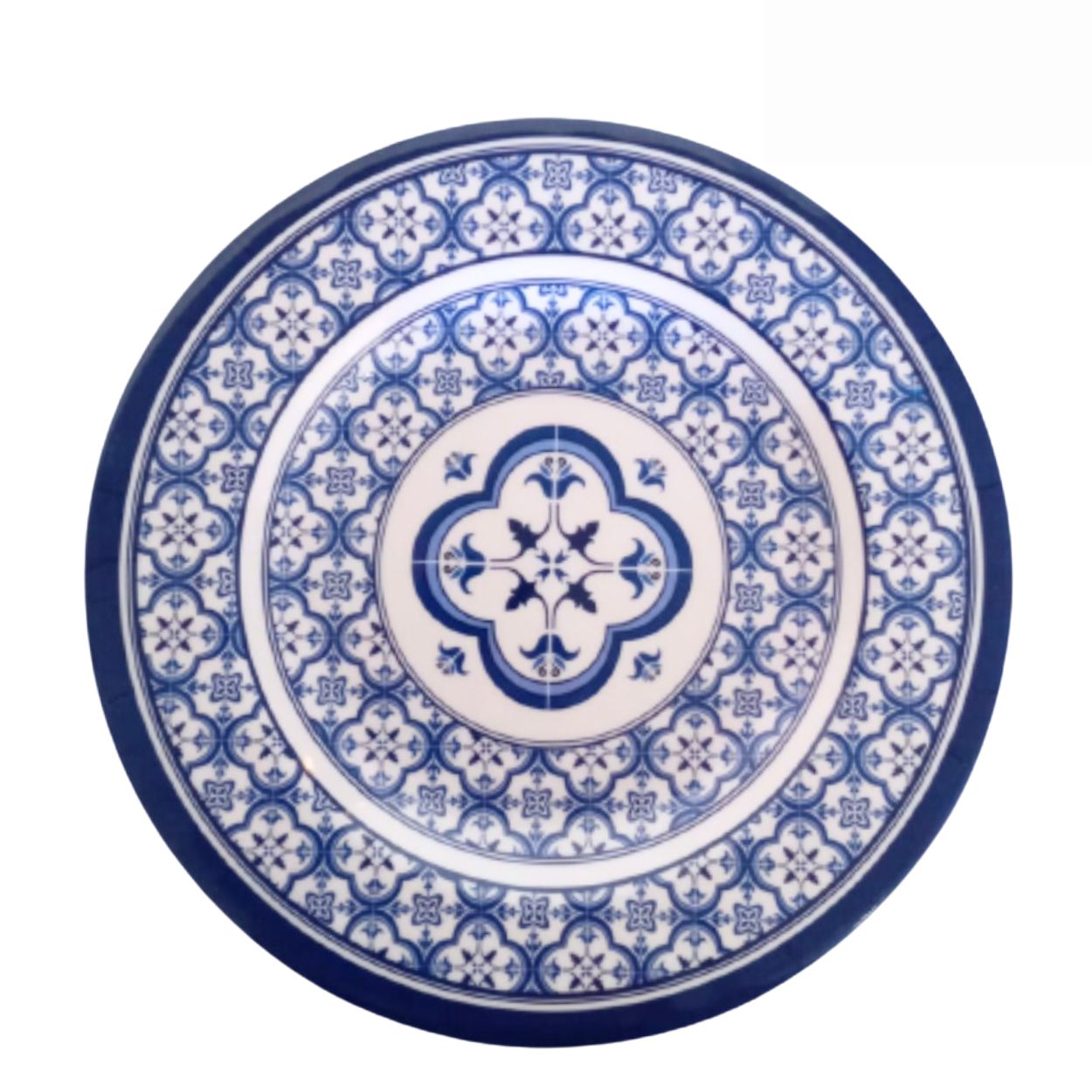 Jogo Pratos Sobremesa Melamina Linha Azulejo 22cm 6un Salik