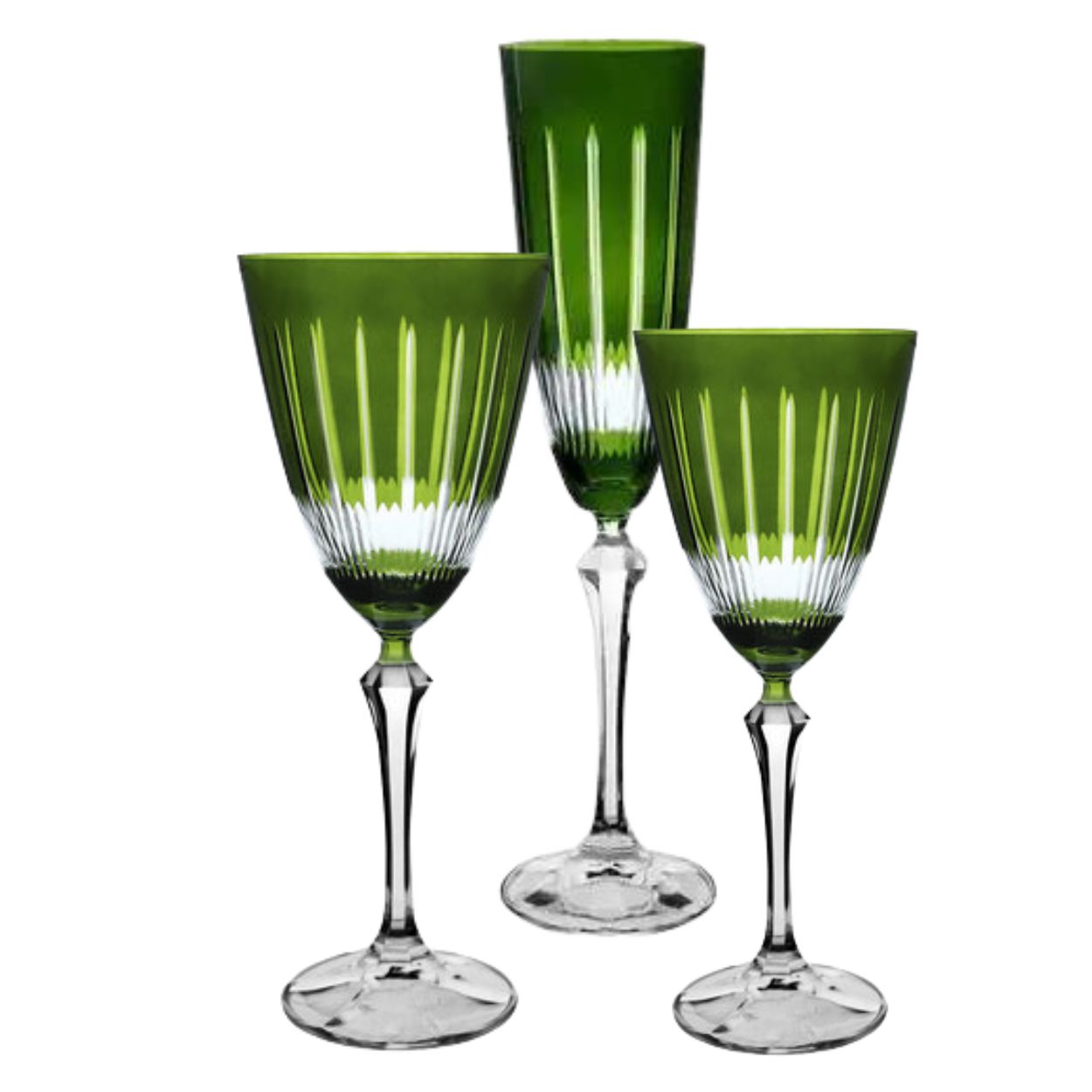 Jogo de Taças Cristal Lapidadas Elizabeth Verde 18un Bohemia - Image 3