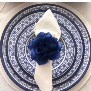 Prato Raso, Sobremesa e Sousplat Melamina Estampa Azulejo 18un Salik