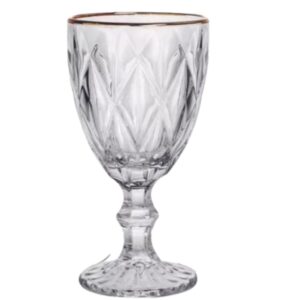 Jogo Taças com Fio de Ouro Transparentes 6un 300ml Diamond