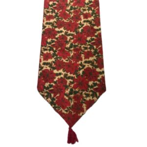 Caminho Mesa Tecido com Flores Bico Papagaio Vermelha Natal 1,50x0.40cm Nataluz