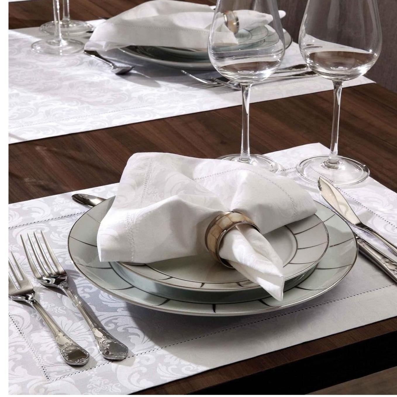 Americano Jacquard Branco Baroque Blanc 35x50cm 8pç Copa Cia - Image 2