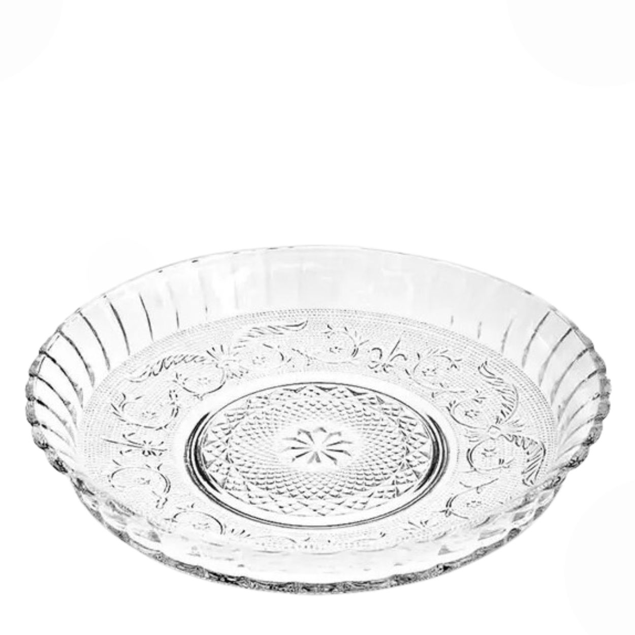 Prato para Pudim Bolo Torta Salada Vidro Decorado 30x6cm - Image 3