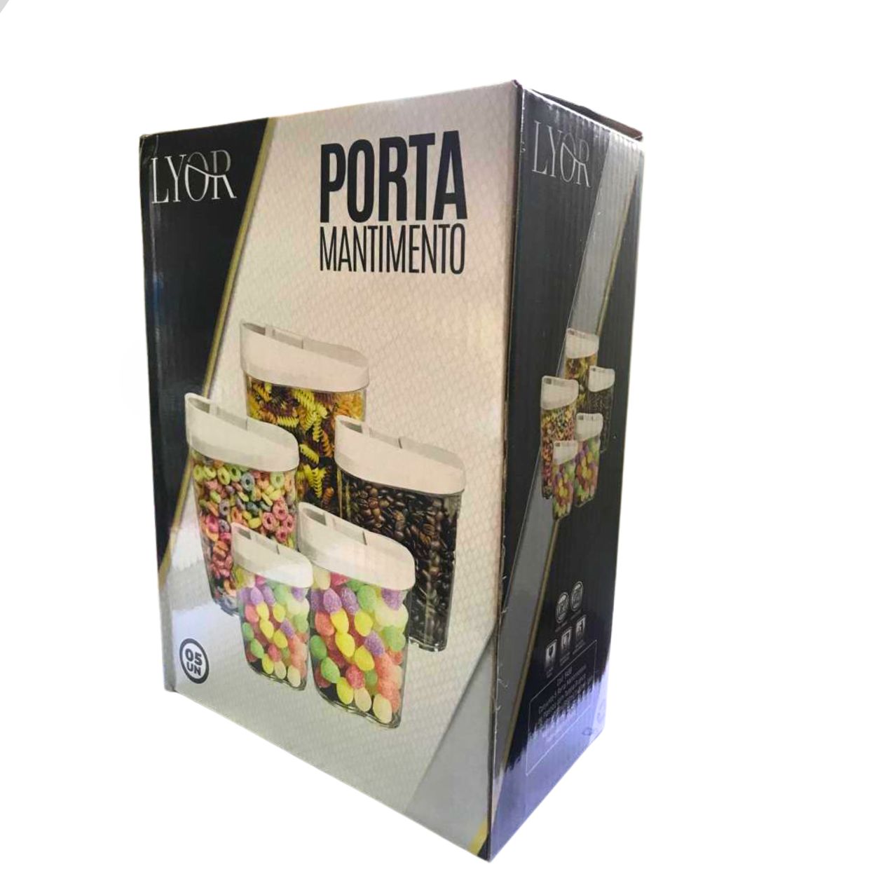 Jogo com 5 Potes para Mantimentos de Plastico com Tampa lyor - Image 5