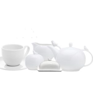 Jogo para Lanche Birds com Xícara para Chá Porcelana Branca 10pç Wolff