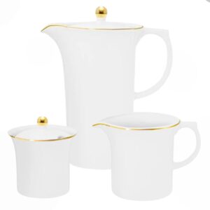 Jogo para Chá Sofia Porcelana Branca com Fio Dourado 3pç Oxford