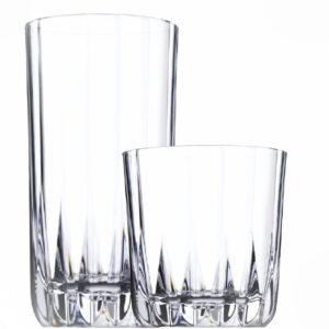 Jogo Copos Altos e Baixos de Vidro 300ml 12un Dara