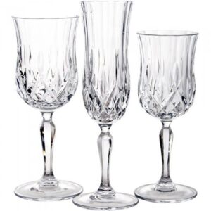Jogo Taça Cristal Lapidadas 18un Champanhe Água e Vinho