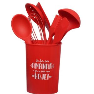 Utensílios Cozinha Silicone Vermelho 8pc HausKraft