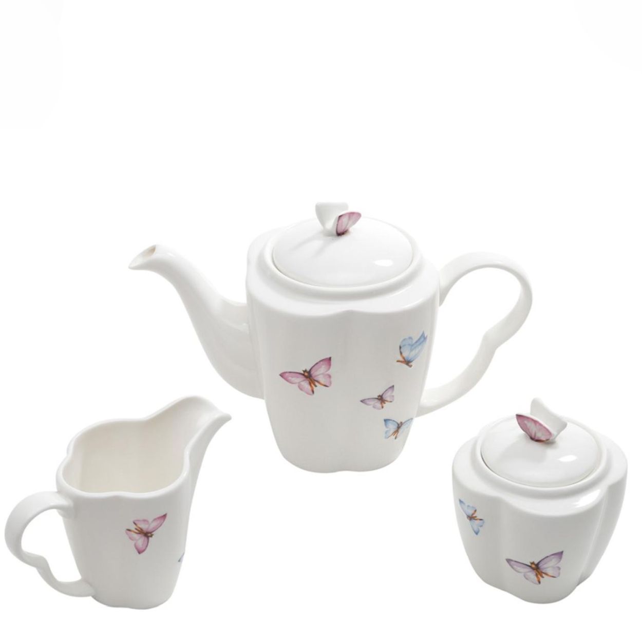 Jogo para Lanche Borboletas Porcelana Branca 23pç Wolff - Image 6