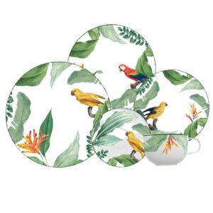 Aparelho de Jantar Chá 30pç Natureza Porcelana Germer