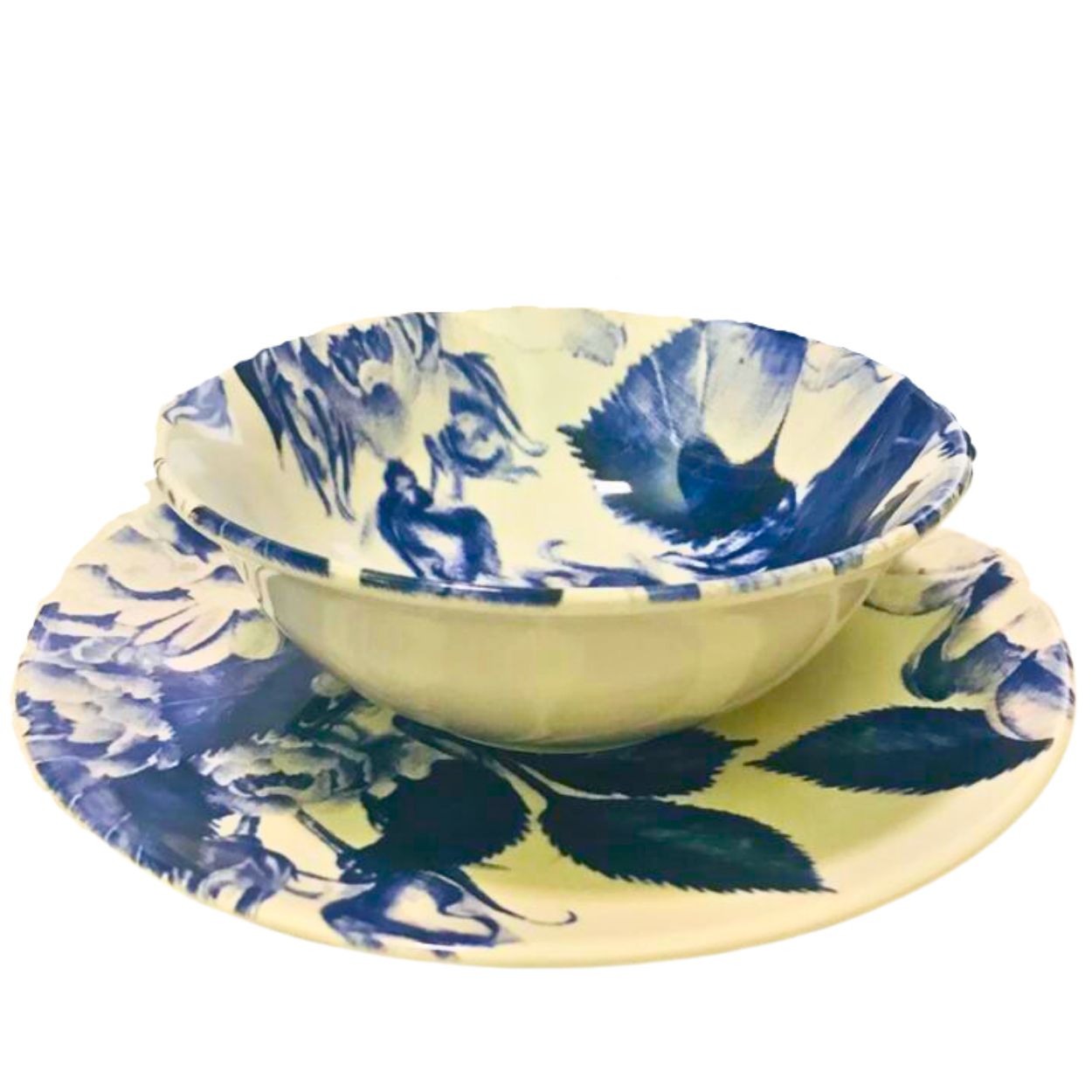 Bowl e Prato Sobremesa 12pç Porcelana Floral - Image 2