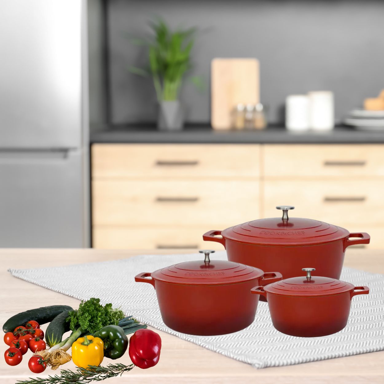 Panela Caçarola Cook&Chefe Cerâmica Indução Vermelha 24cm Mimo Style - Image 6
