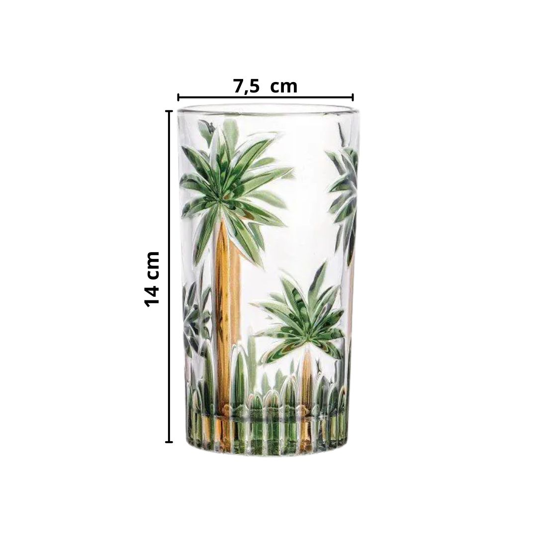 Jogo de Taças e Copos Agua e Wisky Cristal Palm Tree Wolff - Image 5