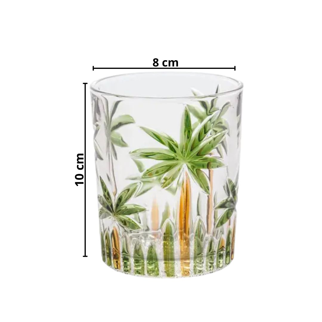 Jogo de Taças e Copos Agua e Wisky Cristal Palm Tree Wolff - Image 4