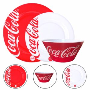 Prato Raso Sobremesa e Bowls Melamina Coca Cola 18pçs Hauskraft