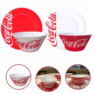 Bowl e Prato Sobremesa Melamina Coca Cola 12pç Hauskraft