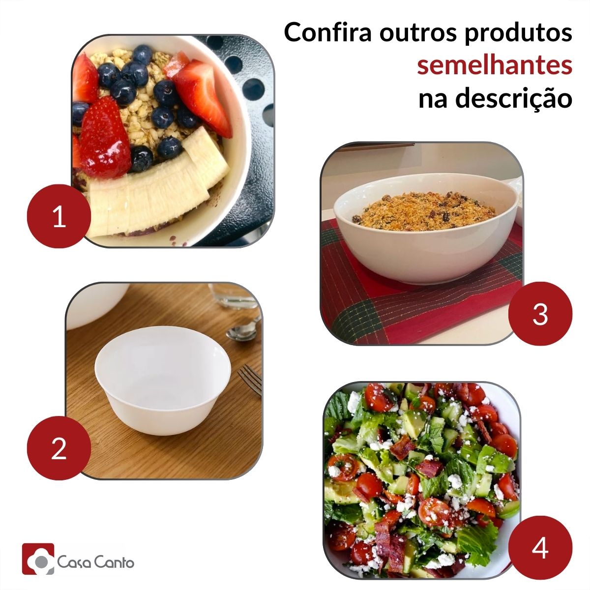 Bowl Saladeira para Forno Servir Vidro Opalino 2litros Luminarc - Image 3