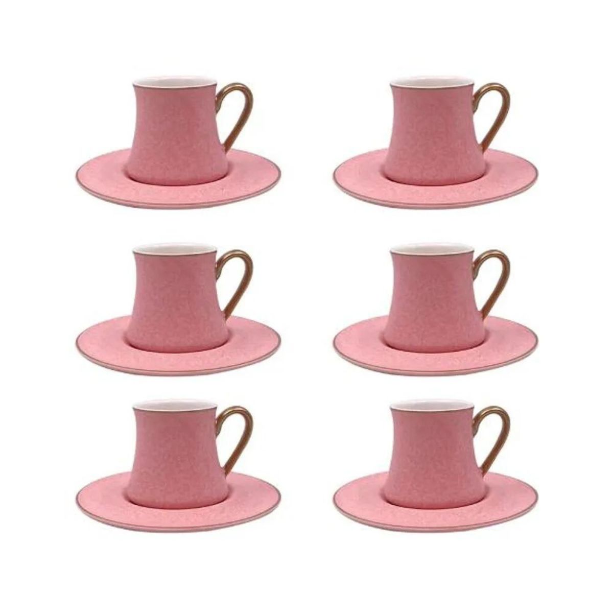 Jogo Xícaras para Café Galet Porcelana New Bone Rosa 80ml 6un L'hermitage - Image 6