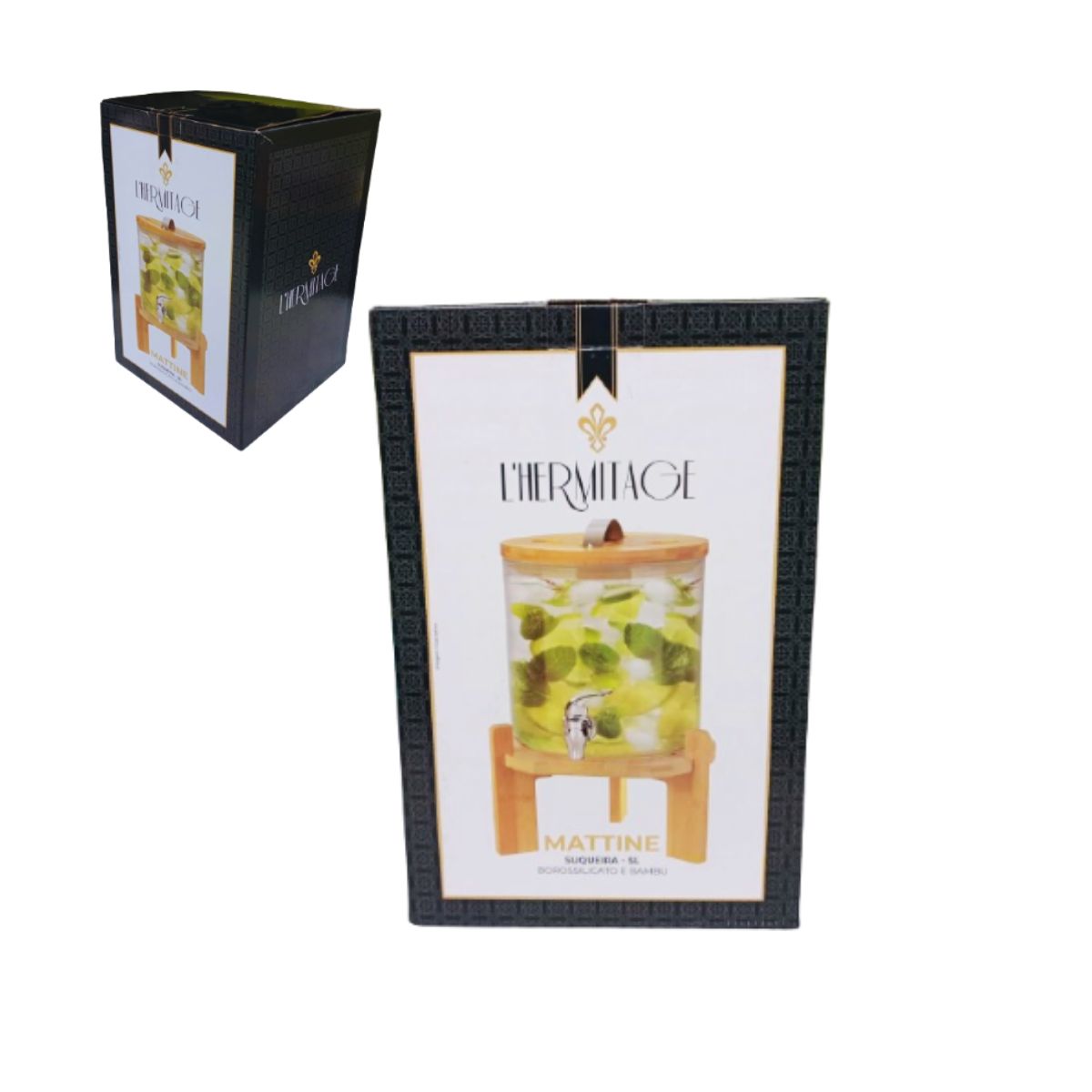 Suqueira Vidro com Suporte e Tampa Bambu 5lts Mattine - Image 8